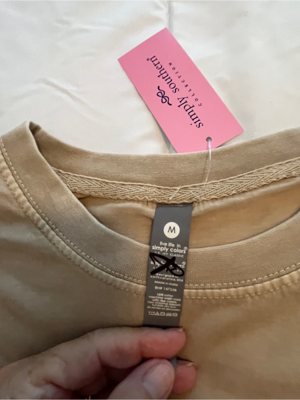 Simply Southern “But First Coffee” Tan Size Medium - Picture 3 of 3